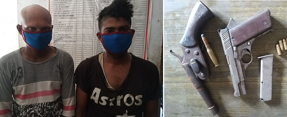 ‘प्रेस’ लेखिएको भारतीय नम्बर प्लेटको मोटरसाइकलबाट हतियारसहित २ जना पक्राउ